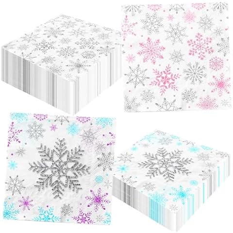 CMUSKO Winter Snowflake Napkins Cover