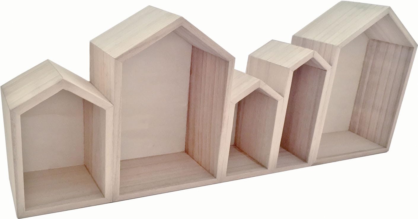 Étagère en bois 5 blocs maison Graine Créative 50 cm rangement mural chambre salon