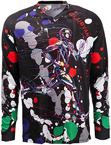 JPOJPO Men's Cycling Jersey MTB T Shirt Long Sleeve Mountain Bike Motorcycle Bicycle Clothes Anti-UV XXL