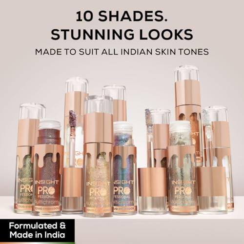 Image of INSIGHT Professional Multichrome Liquid Eyeshadow - Saphhire Dust | Metallic Effect | Green Tea & Cucumber Extracts | Striking Look | Versatile Use | Transfer-Proof | Dynamic Finish - 5g (Pack of 2)