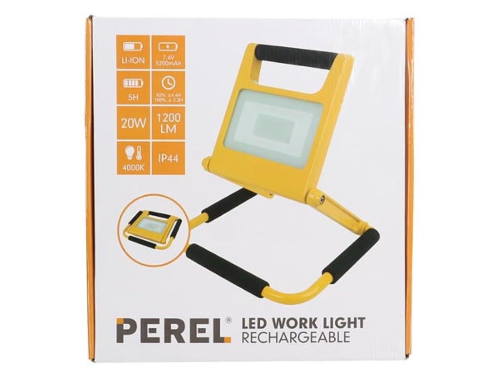 Perel EWL422NW-R lampa robocza LED z cichym akumulatorem, 20 W-4000 K