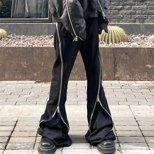 Mens Trendy Wide Leg Jeans Casual Regular-fit Zipper Jean Pant Comfort Bootcut Male Denim Pants2