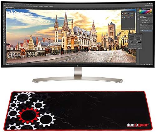 LG 38UC99W 38-inch UltraWide IPS Curved LED Monitor 3840 x 1600 Bundle with Deco Gear Massive Prolonged Gaming Mouse Pad