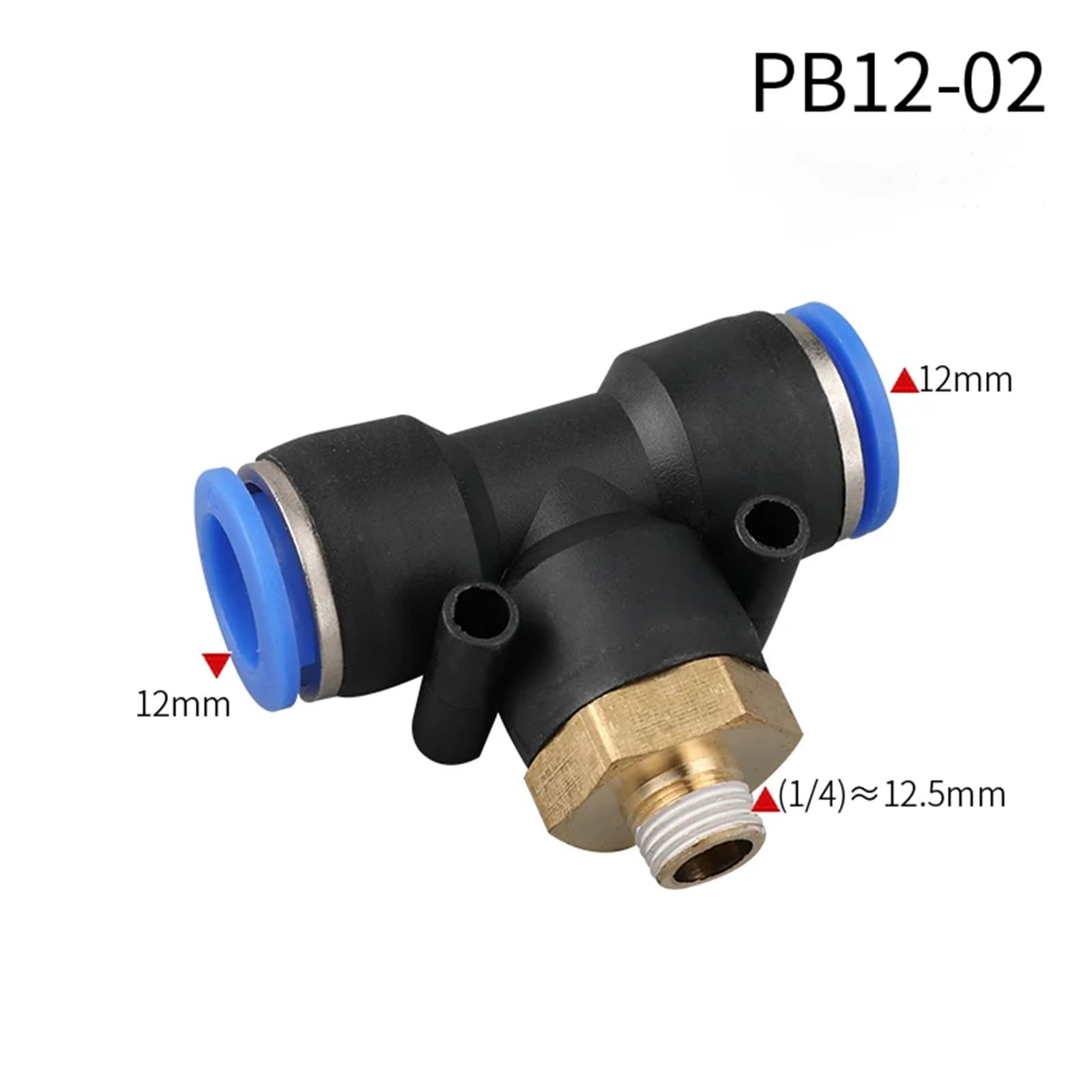 Régulateur pneumatique 4mm 6mm 8mm 10mm 12mm OD, connecteur de Valve de réglage de Tube, filetage 1/8 "1/4" 3/8 "1/2" 1 pièces(PB12-02)