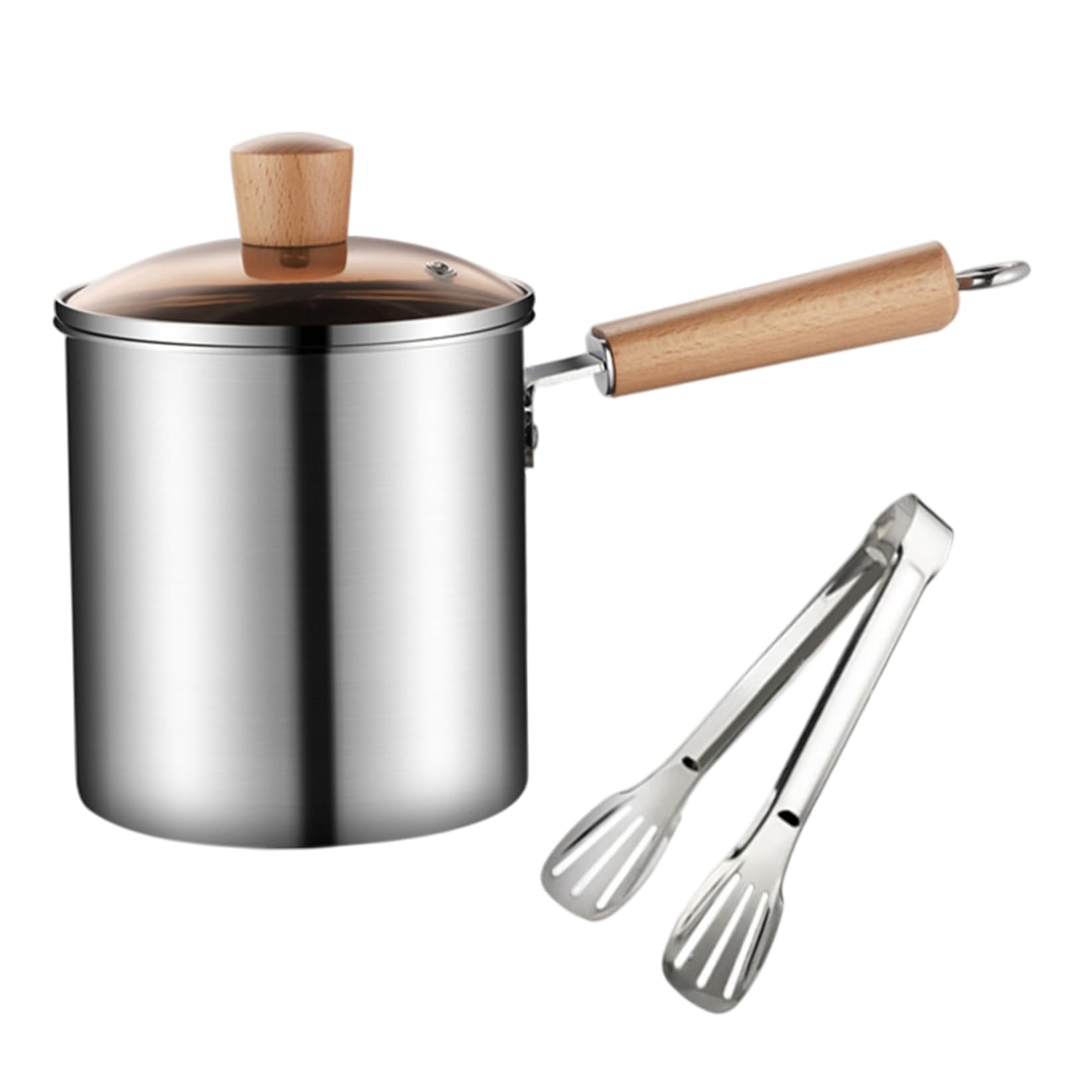 Pot de friture avec panier en acier inoxydable 3L pour la cuisine de maison