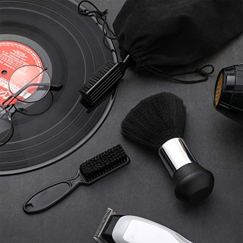 4 Pieces Hairdressing Brush Tools, Includes 2 Pieces Barber Blade Cleaning Brush Clipper Cleaning Nylon Brush And 2 Pieces Neck Duster Brush Hair Sweep Brush For Hair Styling, Black #TOP3