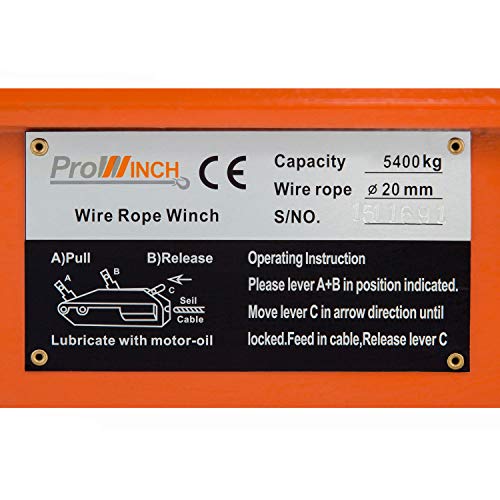 Prowinch 11880 lbs. Lever Wire Rope Puller Hoist 65 ft. Wire Rope - Thumbnail 4