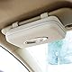 Cartisen Auto-Tücherhalter, Sonnenblende, Taschentuchhalter, Reißverschluss, Auto-Visier, Serviettenhalter, PU-Leder, Rücksitz-Tüchertasche für Auto, Fahrzeug (Beige)