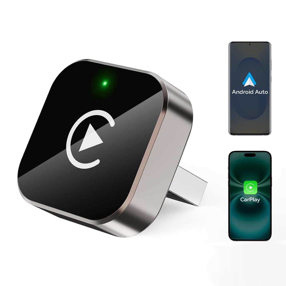 Wireless CarPlay Adapter für Apple iPhone & Android, 2026 Upgrade von Wired auf Wireless–Plug & Play, Mini & Stable T-Design, CarPlay Wireless Adapter für Auto-Navigation Übertragen