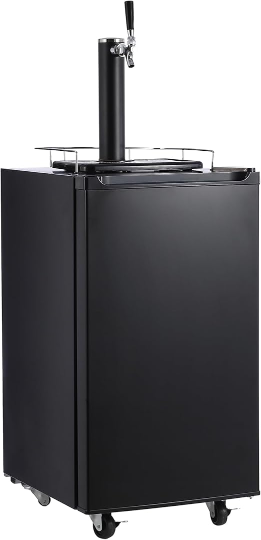 3.4 CF Beer Kegerator, Draft Beer Dispenser, Full Size Stainless Steel Keg Refrigerator With Drip Tray, 32°F- 50°F Temperature Control, 97L