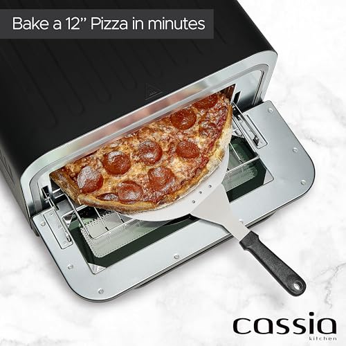 Cassiacountertopelectricairfryerpizzaoven12capacity20l1800wheatsupto750f16presetsincludespizzastonepeelfrybasketblack Urban Country Home Decor Cassia countertop electric air fryer pizza oven 12 capacity 20l 1800w heats up to 750f 16 presets includes pizza stone peel fry basket black urban country home decor