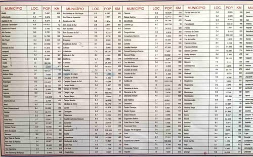 MAPA/POSTER DO ESTADO DO PARANÁ - DIMENSÕES: LARGURA 117 CM X ALTURA 89 CM