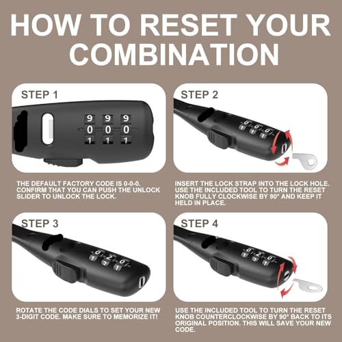 Serrure de sécurité à combinaison pour casque et poussette réutilisable - 8