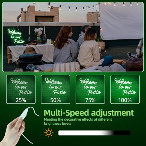 Image of Welcome to Our Patio Neon Sign Wedding Green Plants Outdoor Neon | Outdoor Neon Sign, Patios, Gardens, Cafes and Backyard Decoration, Gift for Camping Lovers, Couples and Outdoor Enthusiasts