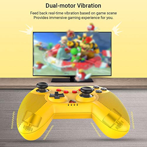 KKmoon PG-SW020 Controlador de jogo sem fio de seis eixos para gamepad com Dual Shock Motors Joystic