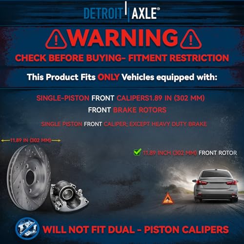 Image of Detroit Axle - Front Brake Kit for VW Routan Chrysler Town & Country