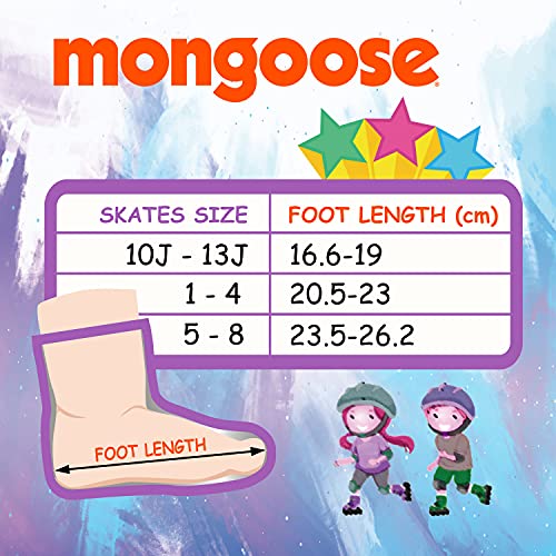 Mongoose Adjustable Inline Skates- Purple, Purple/Gray/Black, Size 5-8 (Mg-092G-L) #TOP4