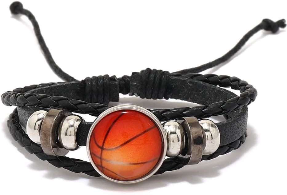 Luminous Bracelet for Men Women Football Basketball Fashion Leather Bracelets World Cup Accessories Gift Decoration
