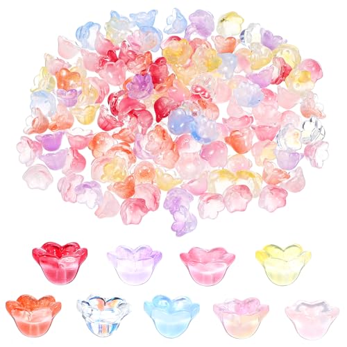 Tyqour Set of 120 Flower Glass Beads Set Bell Flowers Beads Mixed Colours Glass Beads for Threading Acrylic Flower Beads Crystal Beads DIY Crafts Flower Beads for Bracelets Necklaces Earrings Tyqour Set of 120 Flower Glass Beads Set Bell Flowers Beads Mixed Colours Glass Beads for Threading Acrylic Flower Beads Crystal Beads DIY Crafts Flower Beads for Bracelets Necklaces Earrings