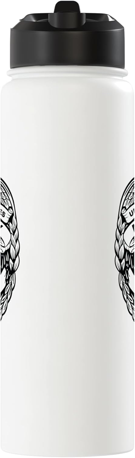 United States Military Police Veteran Badge Illustration Stainless Steel Insulated Water Bottle
