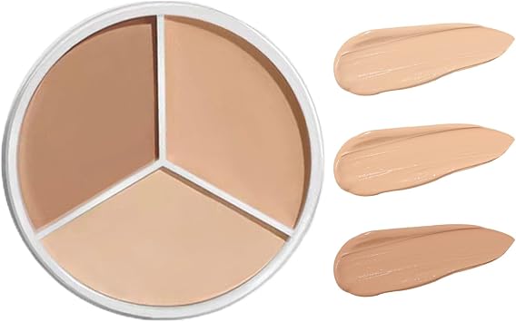 Concealer Full Coverage Cream Contour, Color Corrector Tri-Color Concealer, Palette of Covers Acne Full Marks Dark Circles, 3-in-1 Contouring and Brighten Concealer Palettes