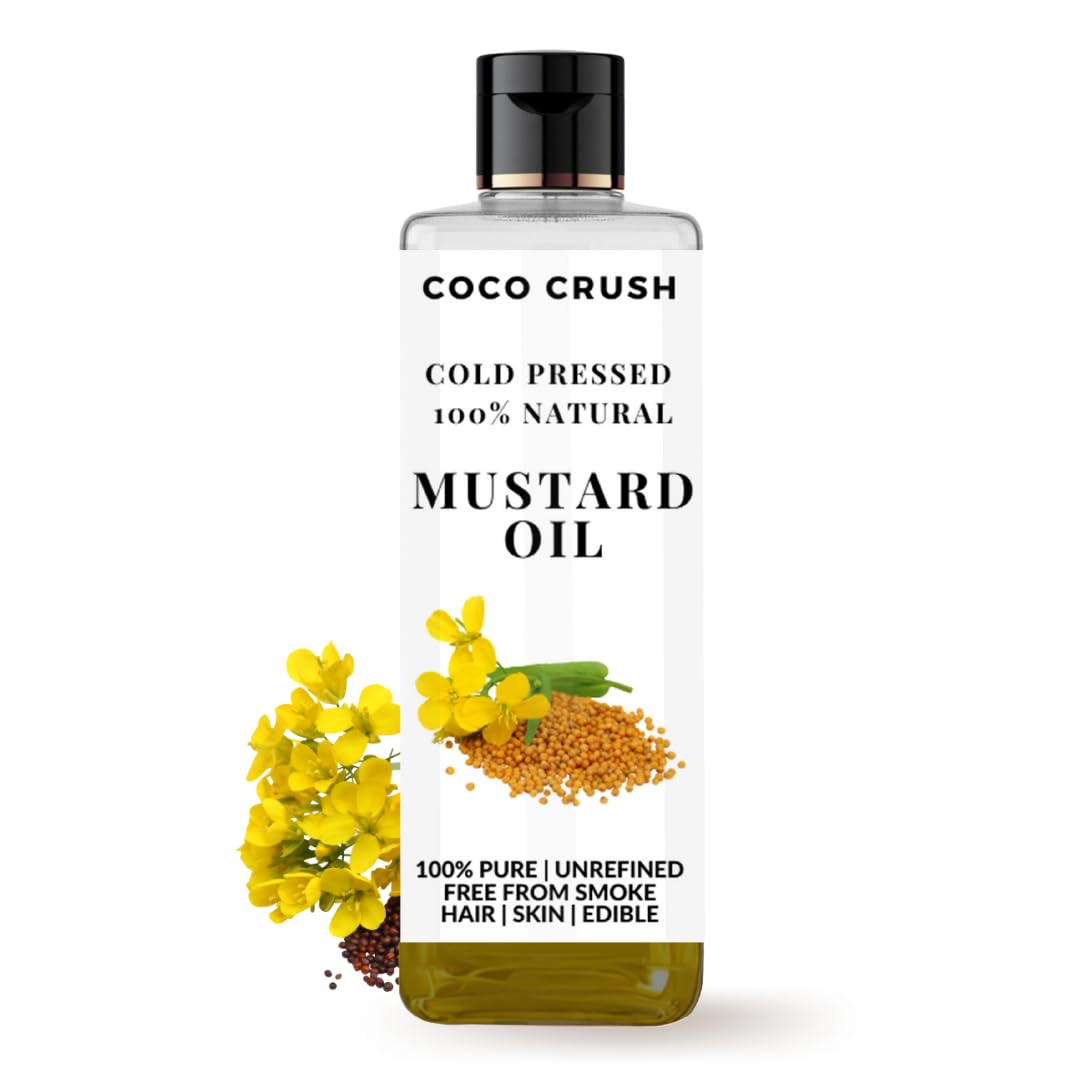 COCO CRUSH Cold-Pressed Mustard Oil For Body & Hair Massage | Prevents Hair Loss & Stimulates Hair Growth | 100% Pure & Natural | For Men, Women, Babies (100ml)-image-22