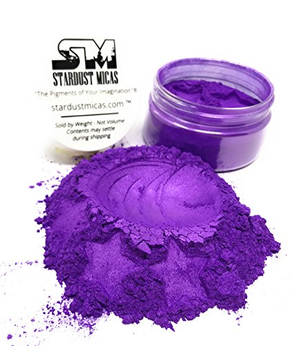 Stardust Micas Pigment Powder Cosmetic Grade Colorant For Makeup, Soap Making, Epoxy Resin, Diy Crafting Projects, Bright True Colors Stable Mica Batch Consistency (36 Gram Jar, Violet Petal) #TOP24