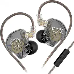 Fone De Ouvido Edx Lite Dj Musical Retorno Palco In-ear Cor Cinza Com Microfone