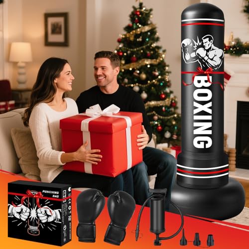 Qoosea Saco de Boxeo Adulto, 190cm Bolsa de Boxeo Inflable de Pie con Guantes, Mujeres Hombres Stand Kickboxing Bolsas, Punching Ball Estable para Karate MMA Taekwondo Thai Fitness - imagen 8