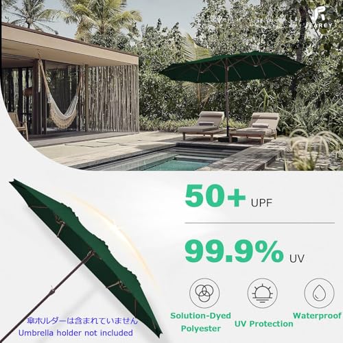Toile de rechange parasol double de jardin résistant à l'eau UV