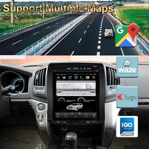 Yurefax Bilstereo Android 9.0 med GPS för Land Cruiser LC200