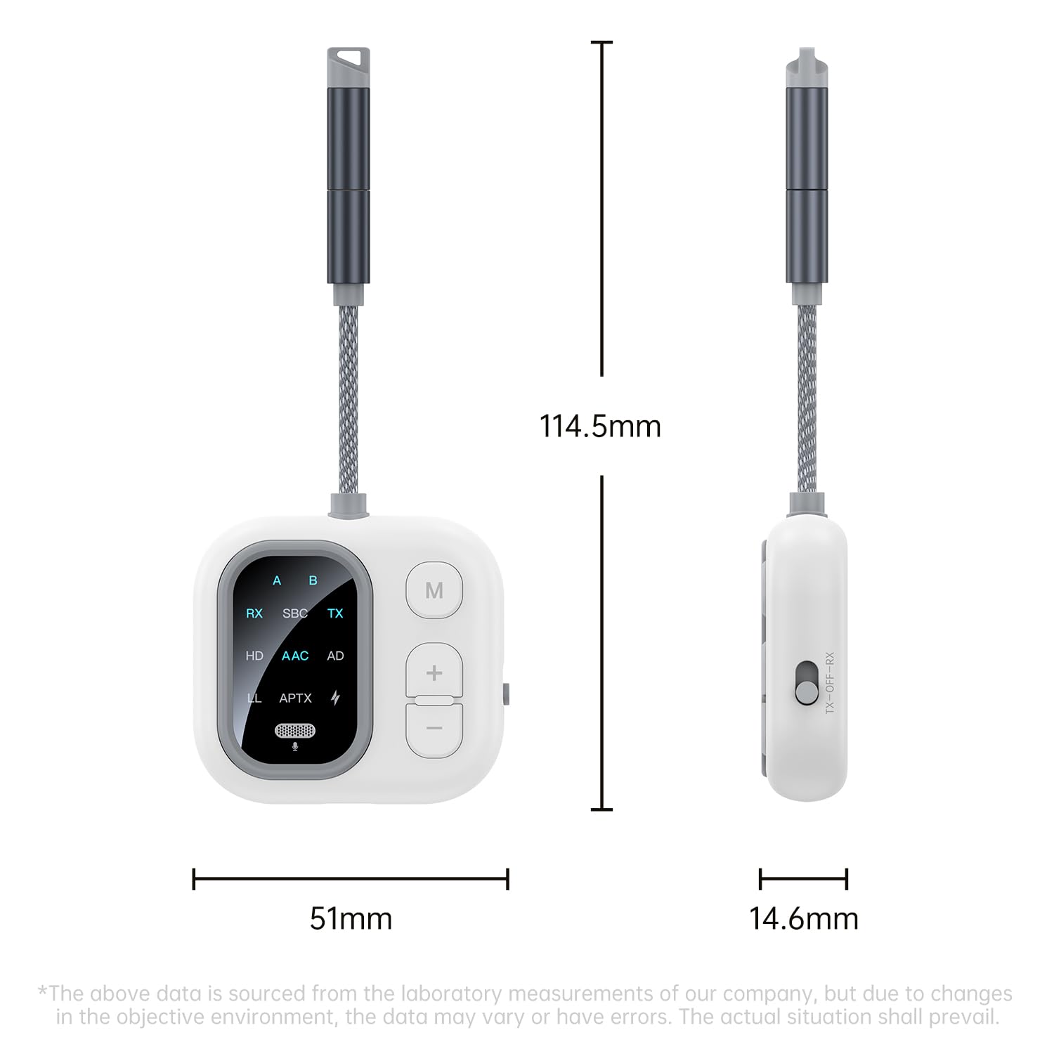 2 in 1 Trasmettitore e ricevitore Bluetooth 5.2 Adattatore Audio AUX 3,5 mm con 6 modalità di decodifica supporta connessione di 2 Cuffie adatto Bluetooth per TV Aereo Auto Impianto Stereo
