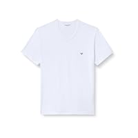 Emporio Armani Core Logoband Uomo 2-Pack V Collo T-Shirt Bianca S Regolare