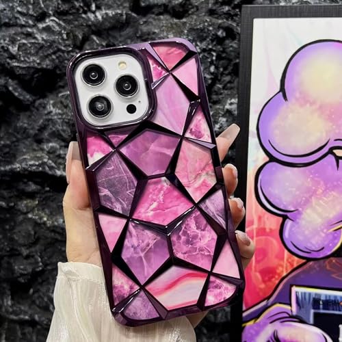 Image of COVERLY for iPhone 15 Pro Max 3D Diamond Glitter Sparkle Case,Full Protective Luxury Splash Bling Back Case Pastel Colorful Fashion Aesthetic Cover for Apple iPhone 15 Pro Max (Pinkish Purple)
