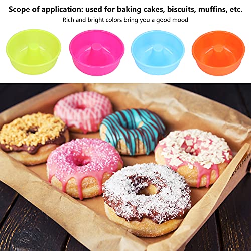 16Pcs Donut Mold Bright Colors Reusable Cleanable Reliable Baking Cups Heat Resistant, Make Perfect Donut Cake Biscuit Bagels For Pastries Puddings #TOP7