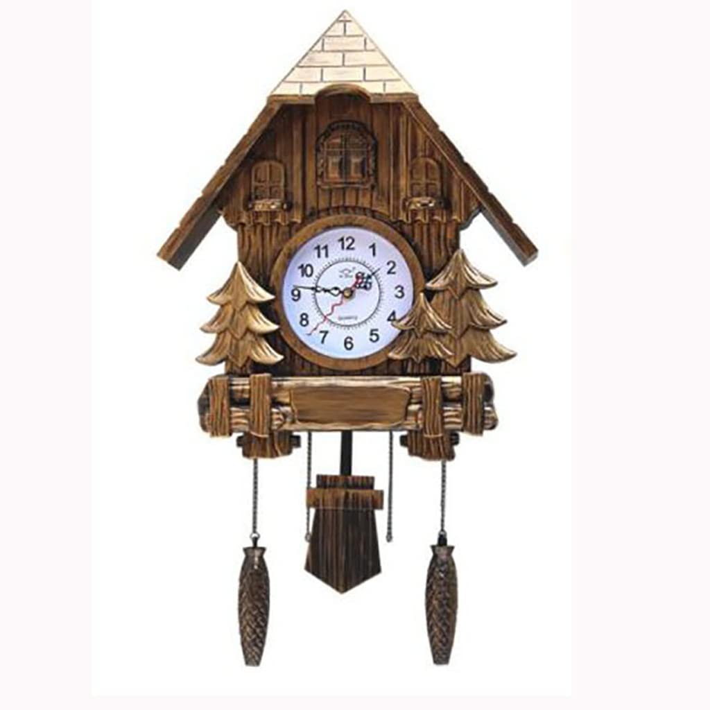Reloj de Cuco Moderno para Sala de Estar, Reloj de Pared, Despertador de 20 Pulgadas, Reloj de Bolsillo oscilante de Calidad, Moderno, con indicación horaria Breve.