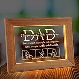 PRSTENLY Dad Birthday Gifts from Daughter Son, Christmas Dad Gifts for Men Night Light Frame with Grateful Sayings Gifts for Daddy, Dad Gifts for Birthday Christmas, Daddy Presents for Home Decor