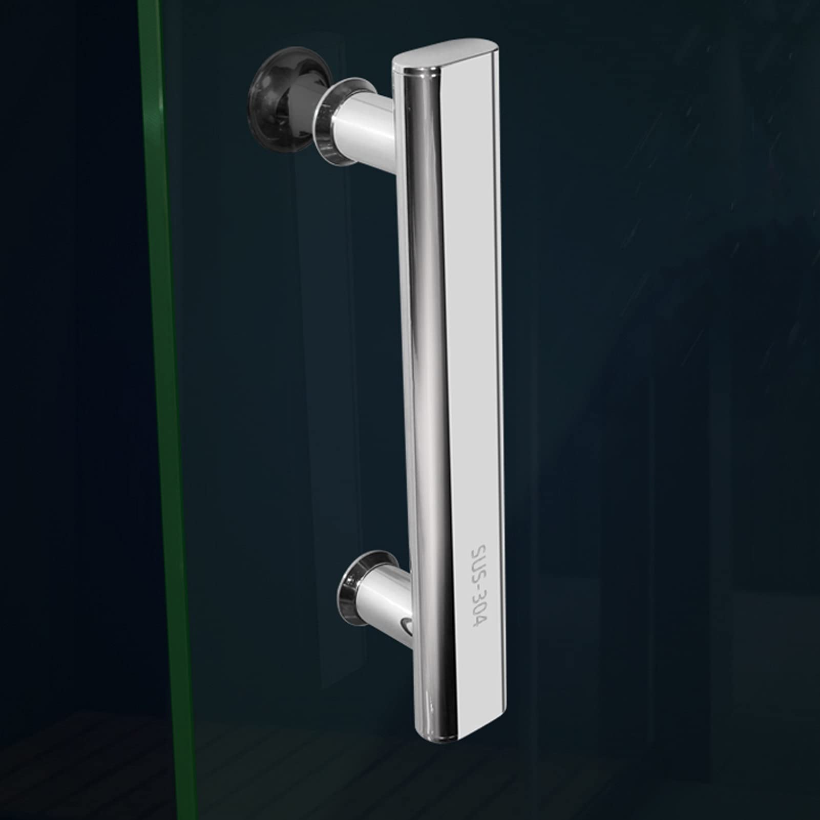 HYLYGFH Push and Pull Glass Door Handle,Heavy Duty Stainless Steel Bathroom Shower Pull Push Door Handles Full Polished Stainless Steel Finish (Size : 440mm)