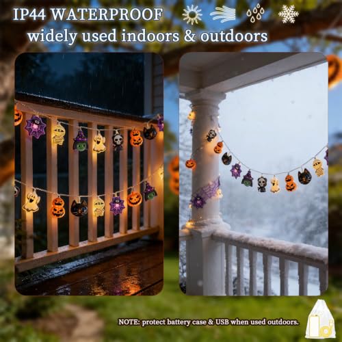Halloween String Lights, 10FT 20LED Orange Fairy Lights - image 8