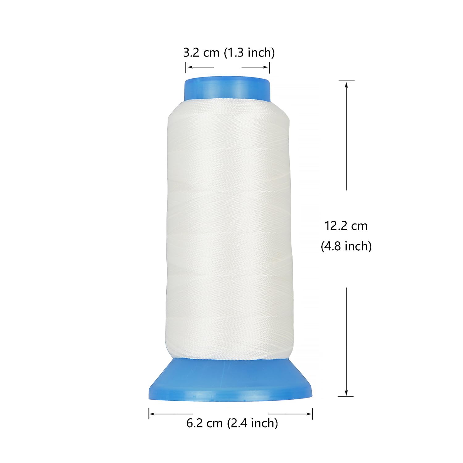 White Weaving Thread 1500 Yards 210D High Strength Polyester Thread for Wig Making & Hair Extension Sewing (White) - Image 2