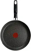 Frigideira Rochedo Robusta Grafite 24cm com Antiaderente Resist 3X, Reforçado com Partículas Minerais, Alta Espessura, Base Limpa Fácil e Thermo-Sinal