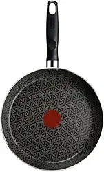 Frigideira Rochedo Robusta Grafite 24cm com Antiaderente Resist 3X, Reforçado com Partículas Minerais, Alta Espessura, Base Limpa Fácil e Thermo-Sinal