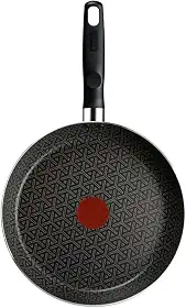 Frigideira Rochedo Robusta Grafite 24cm com Antiaderente Resist 3X, Reforçado com Partículas Minerais, Alta Espessura, Base Limpa Fácil e Thermo-Sinal