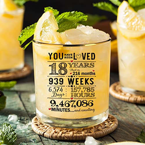 CROWNLY CRYSTAL® 18th Birthday Gifts for Boys and Girls Personalised Whiskey Glass 18th Birthday Decorations Mens Gifts for Birthday Gifts for 18 Year Old Girls 18th Birthday Decoration Whisky Glasses - 5