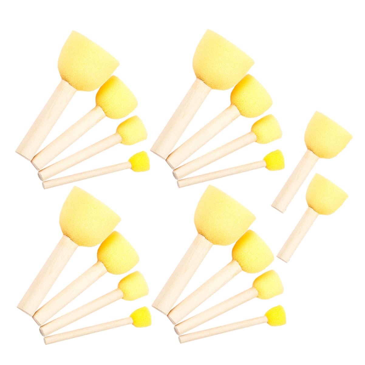 EPIGEIST 30Pcs Mushroom Sponge Stampers for Paint Brushes Multi Painting Tools for Art Projects Graffiti and Early Learning Activities Yellow