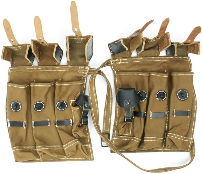 CALYX German WWII MP 44 Magazine Cotton Web and Leather Pouch Set