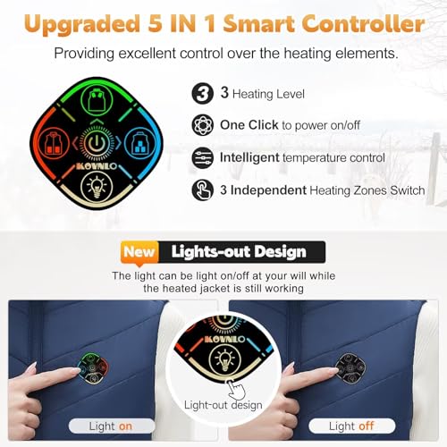 Image of KOVNLO Heated Vest for Women With Battery Pack Included, Smart Controller with Light-out Design, Electric Heated Jackets