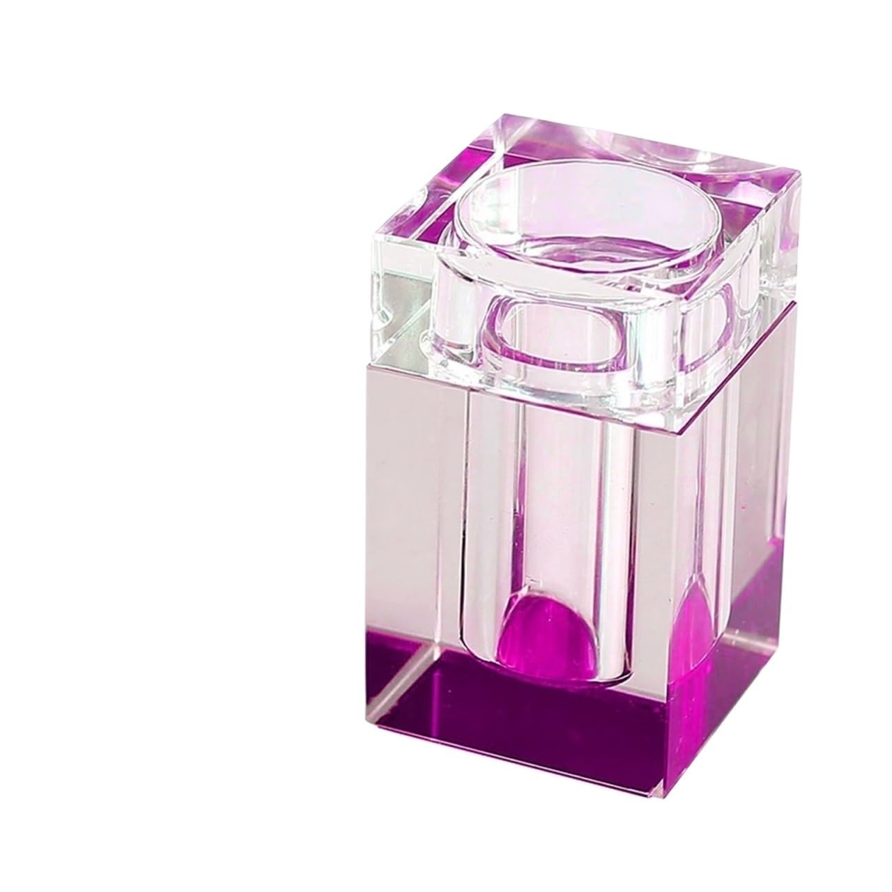 Caja De Palillos Dientes Cristal Transparente, Tarro Almacenamiento Cuadrado for El Hogar, Recipiente for Bastoncillos Algodón para Restaurantes, Bares, Hogares(5 * 8cm-Purple)