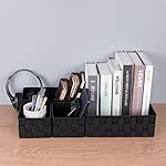 Posprica Woven Storage Baskets for Organizing, Small Black Baskets Cube Bin Container Tote Organizer Divider for Drawer, Closet, Shelf, Dresser, Set of 4 - Image 4