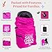 J.L. Childress Gate Check Bag for Single & Some Double Strollers - Travel Bag for Airplane, Fits Most Standard Baby Strollers, Airport Accessories Gate Check, Flying Essentials - Neon Pink